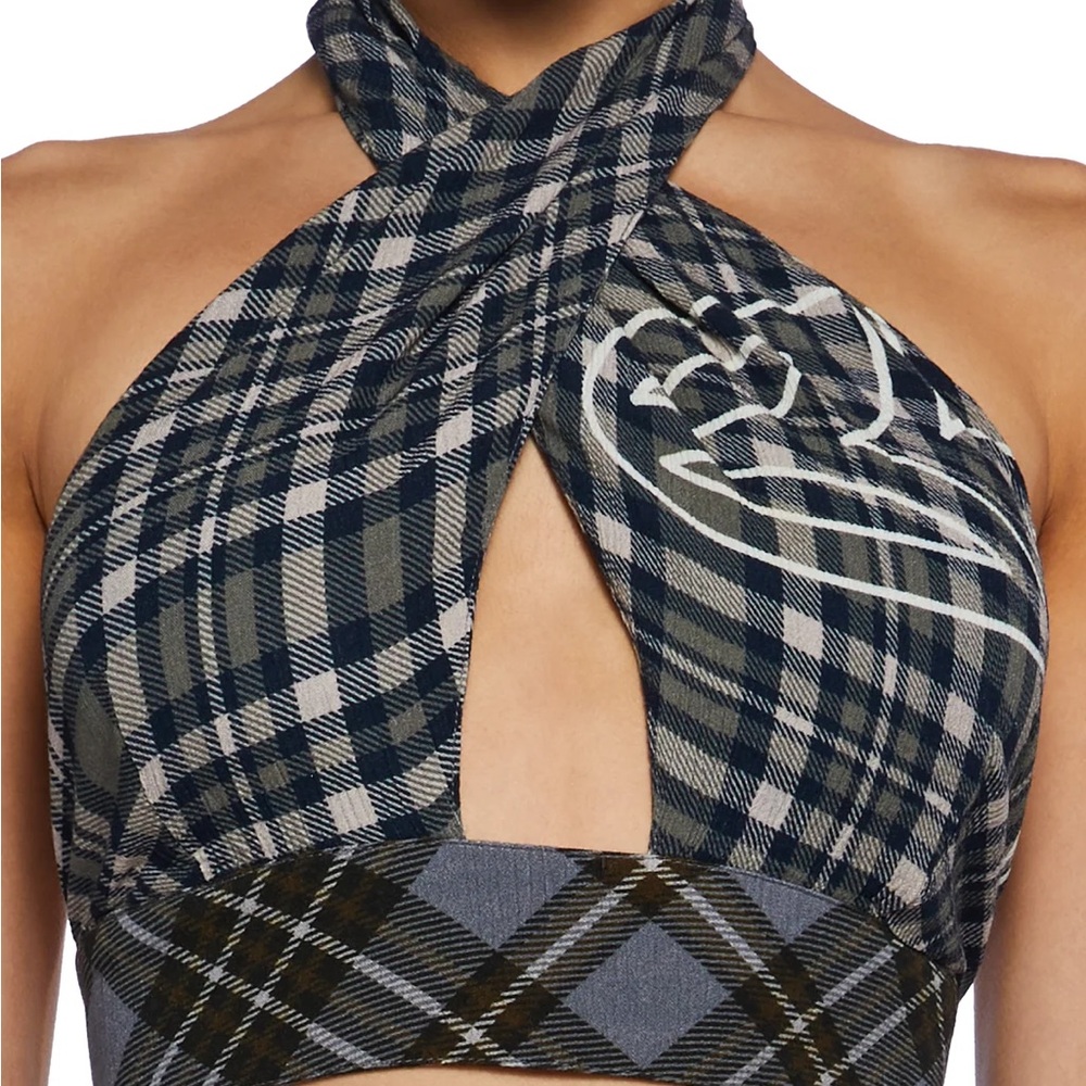 Plaid Halter Crop Top